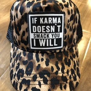 If karma doesn’t smack you I will cheetah print mesh SnapBack patch hat